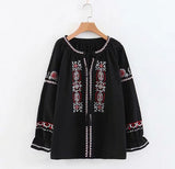 Angkasa Folk Embroidery Tassel Blouse - 3 Colors watereverysunday