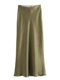 Anna Elegant Basic Maxi Satin Skirts
