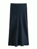 Anna Elegant Basic Maxi Satin Skirts