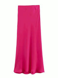 Anna Elegant Basic Maxi Satin Skirts