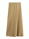 Anna Elegant Basic Maxi Satin Skirts