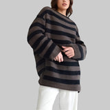 Anneli Striped Knit Oversized Sweater
