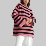 Anneli Striped Knit Oversized Sweater