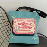 Riviera Sardine Tin Graphic Tote Bag