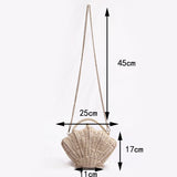 Ark Seashell Straw Rattan Shoulder Chain Bags - 2 Styles watereverysunday