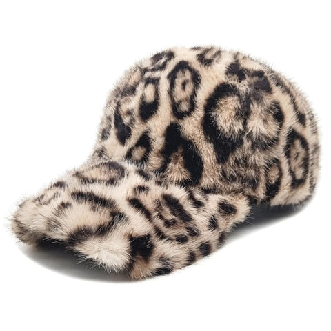 Asha Leopard Faux-Fur Baseball Cap