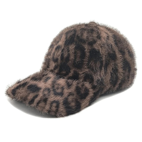 Asha Leopard Faux-Fur Baseball Cap