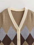 Asheley Vintage Argyle Sweater Vest watereverysunday