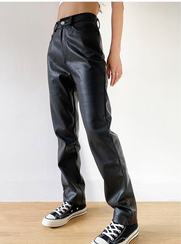 Basic Faux Leather Pants - Black or Brown watereverysunday