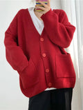 Basic Solid Color Boxy Knit Cardigan - 6 Colors watereverysunday
