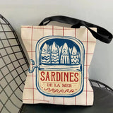 Riviera Sardine Tin Graphic Tote Bag