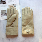 Sheepskin Shearling Wool Fur Gloves 