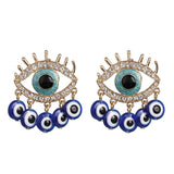 Bejeweled Love Heart Evil Eye Drop Earrings watereverysunday