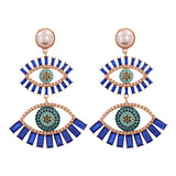 Bejeweled Love Heart Evil Eye Drop Earrings watereverysunday