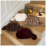 Bianca Faux Mink Ruched Pouch Bag