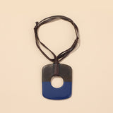 Big Two Tone Resin Pendant Necklace - 14 Colors watereverysunday