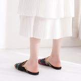 Bijou Silk Embroidery Mule Slippers - 4 Colors watereverysunday