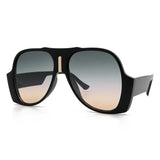 Edith Vintage Oval Aviator Sunglasses