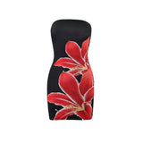 Sefina Tropical Prints Tube Mini Dress