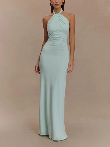 Bianca Backless Halter Maxi Cocktail Dress watereverysunday Bianca Backless Halter Maxi Cocktail Dress watereverysunday
