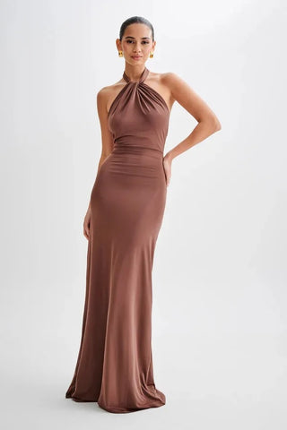 Bianca Backless Halter Maxi Cocktail Dress Bianca Backless Halter Maxi Cocktail Dress