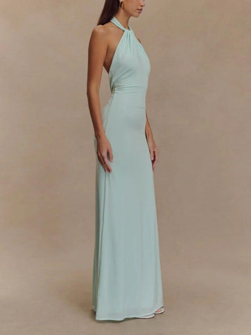 Bianca Backless Halter Maxi Cocktail Dress watereverysunday Bianca Backless Halter Maxi Cocktail Dress watereverysunday