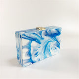 Blue Marble Acrylic Box Clutch watereverysunday