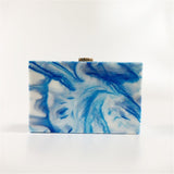 Blue Marble Acrylic Box Clutch watereverysunday