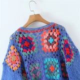 Bohemian Crochet Knit Cardigan Sweater watereverysunday