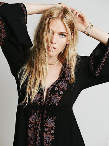 Boho Embroidery Folk Dress Boho Embroidery Folk Dress