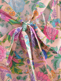 Boho Floral Prints Front Tie Mini Dress watereverysunday