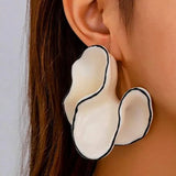 Boho Irregular Flower Petal Resin Earrings