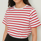 Bonnies Basic Breton Stripe Crew Neck Tees watereverysunday