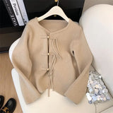 Briana Cheongsam Knots Sweater Cardigan
