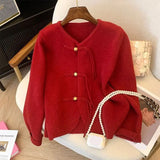 Briana Cheongsam Knots Sweater Cardigan