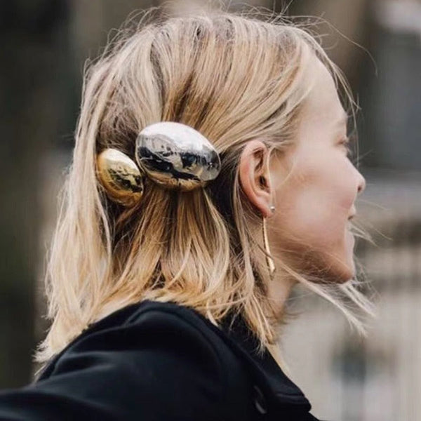 Bubble Barrette Hair Clips - Gold or Silver