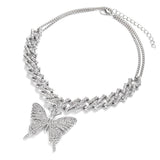 Butterfly Rhinestone Choker Necklace - 4 Colors watereverysunday
