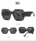 Tomei Rhinestone Square Sunglasses