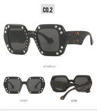Tomei Rhinestone Square Sunglasses