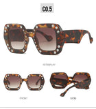 Tomei Rhinestone Square Sunglasses
