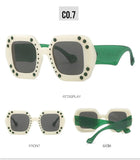 Tomei Rhinestone Square Sunglasses