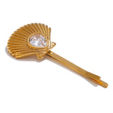 CZ Metal Shell Bobby Pin Hair Clip