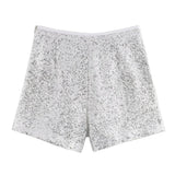 Cadence Silver Sequin Blazer and Shorts
