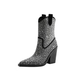 Caja Rhinestone Sequin Western Chelsea Boots