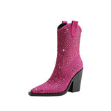 Caja Rhinestone Sequin Western Chelsea Boots