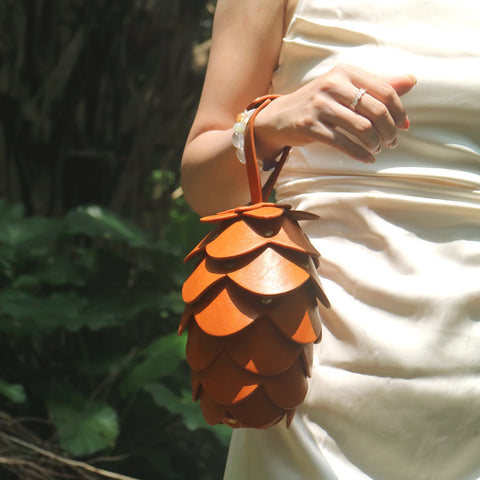 Calla Pinecone Mini Wrist Clutch Bag