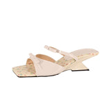 Camelia Floral Kitten Heel Mule Sandals