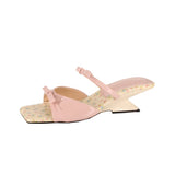 Camelia Floral Kitten Heel Mule Sandals