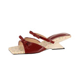 Camelia Floral Kitten Heel Mule Sandals