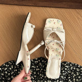 Camelia Floral Kitten Heel Mule Sandals